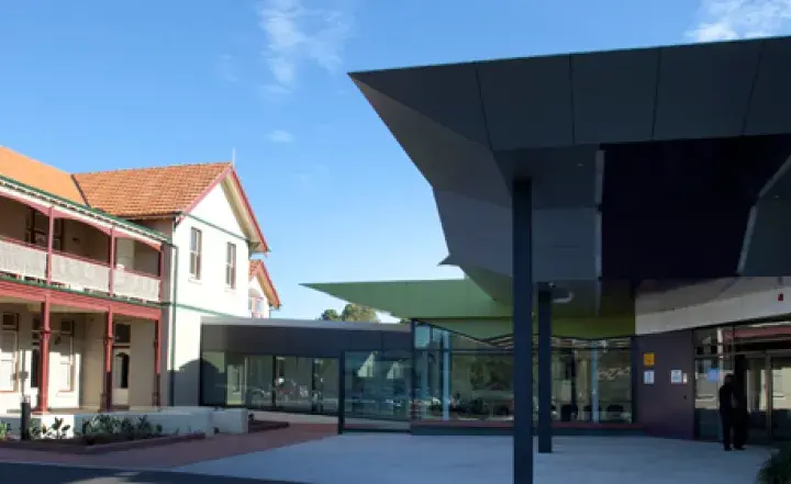 Exterior to Sunbury Community Hospital
