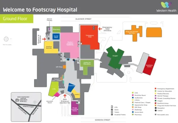 Footscray hospital map